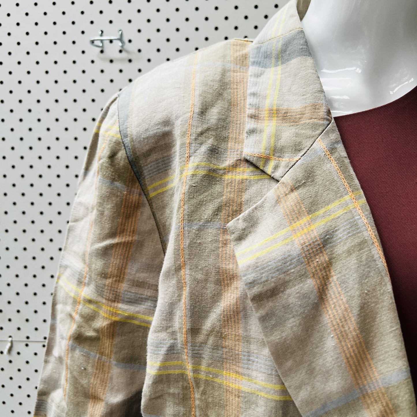 nz vintage / plaid linen jacket / fashion warehouse / m/l (3859017517896391617)