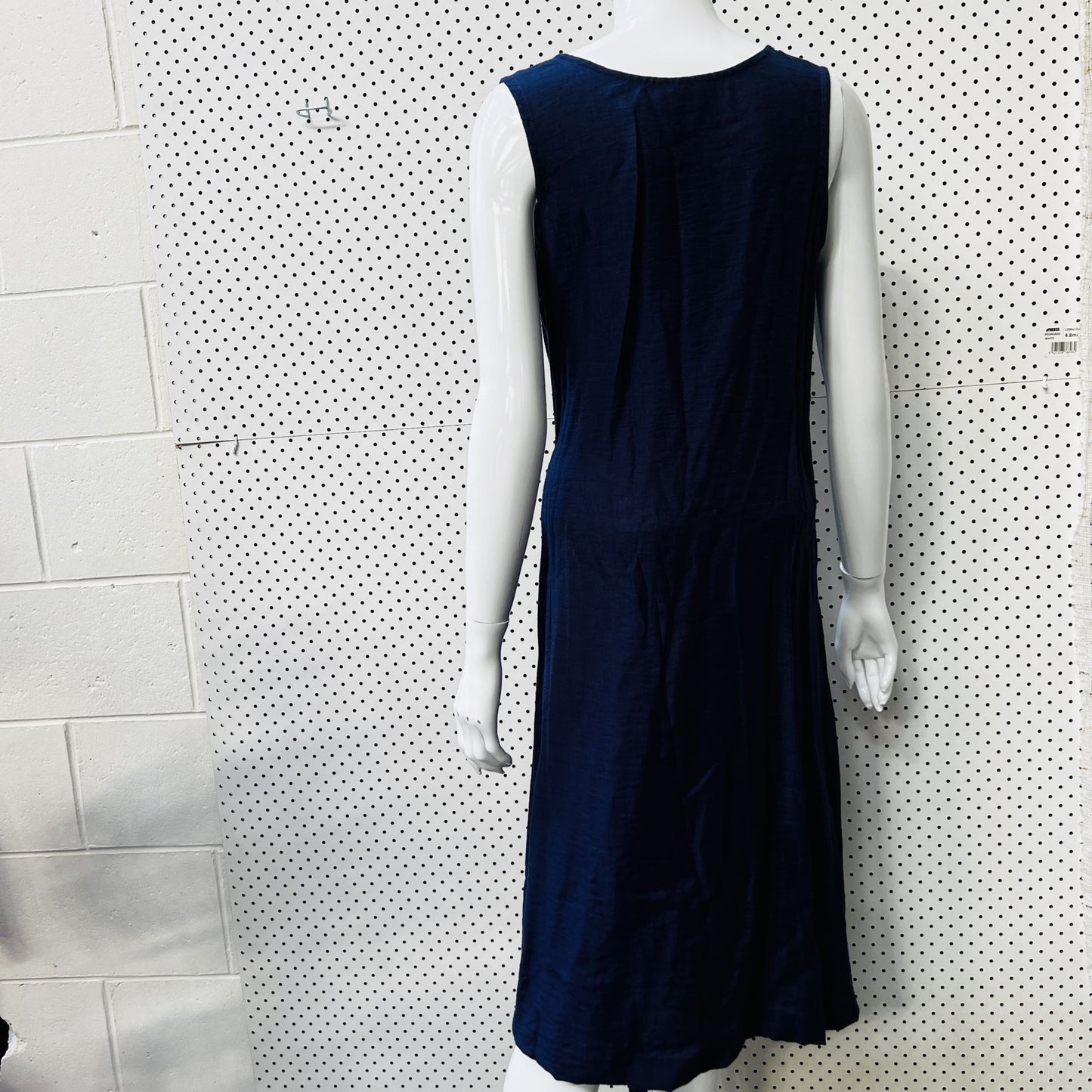 SHARON NG / blue linen mix dress / 10 / made in nz (3859828120893136602)