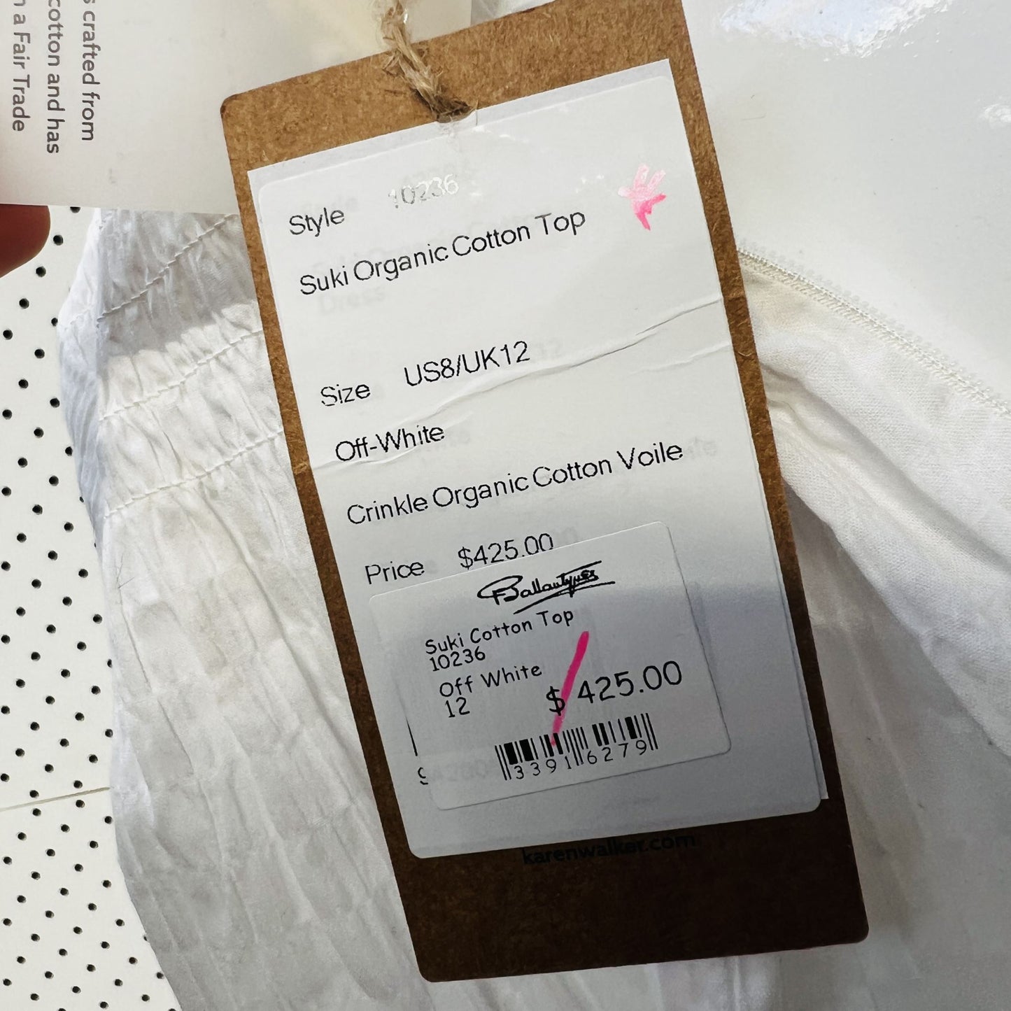 KAREN WALKER / suki organic cotton top / 12 / new with tags / $425rrp (3860225639680486119)