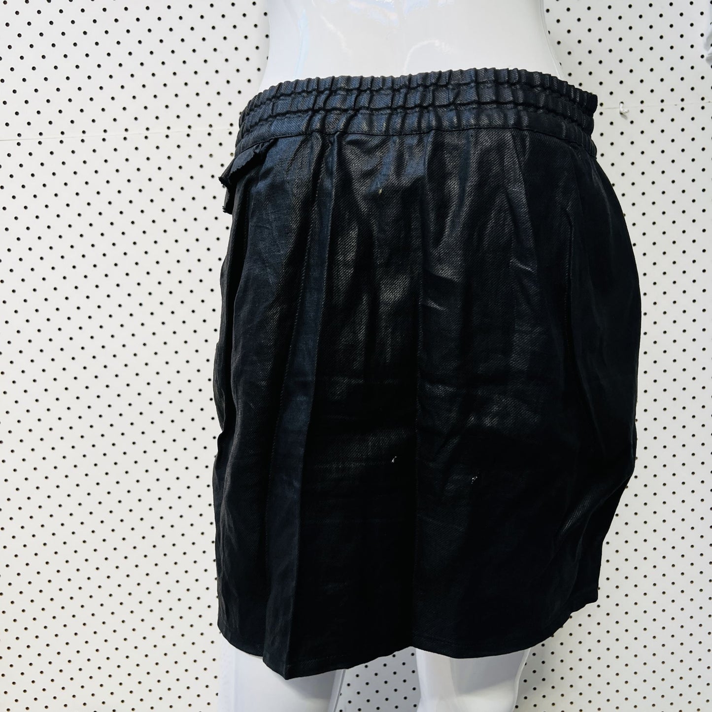 2000s nz vintage / LONELY HEARTS / coated linen bubble skirt / s (3860225644375743121)