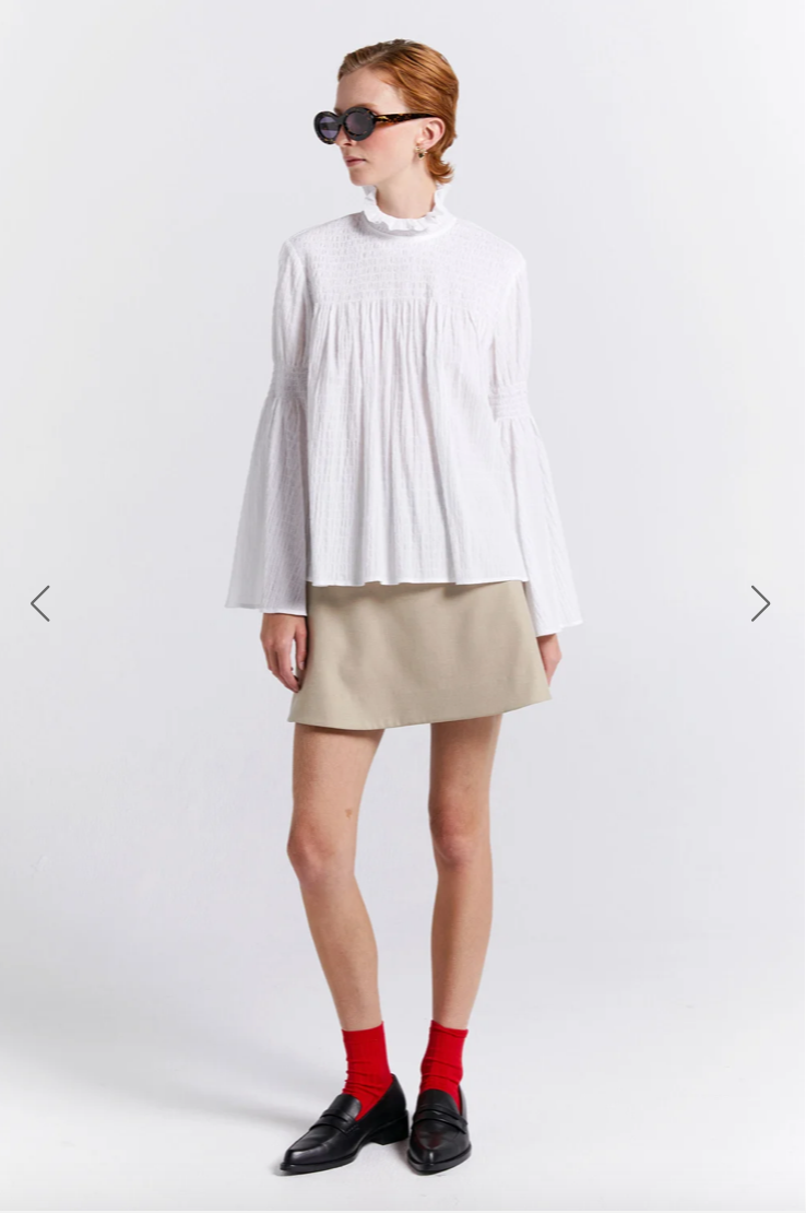 KAREN WALKER / suki organic cotton top / 12 / new with tags / $425rrp (3860257933327217810)