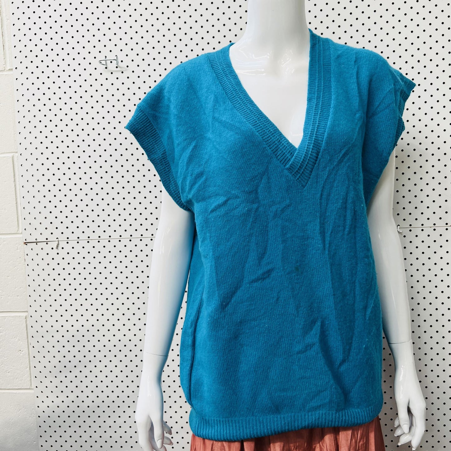 nz vintage / CLASSIFIED / 1990s bright blue wool vest / L (3860327500494865595)