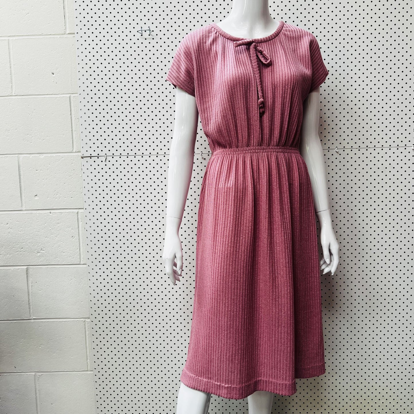nz vintage / 1970s SUE BRETT / pink dress / s (3860831806252084040)