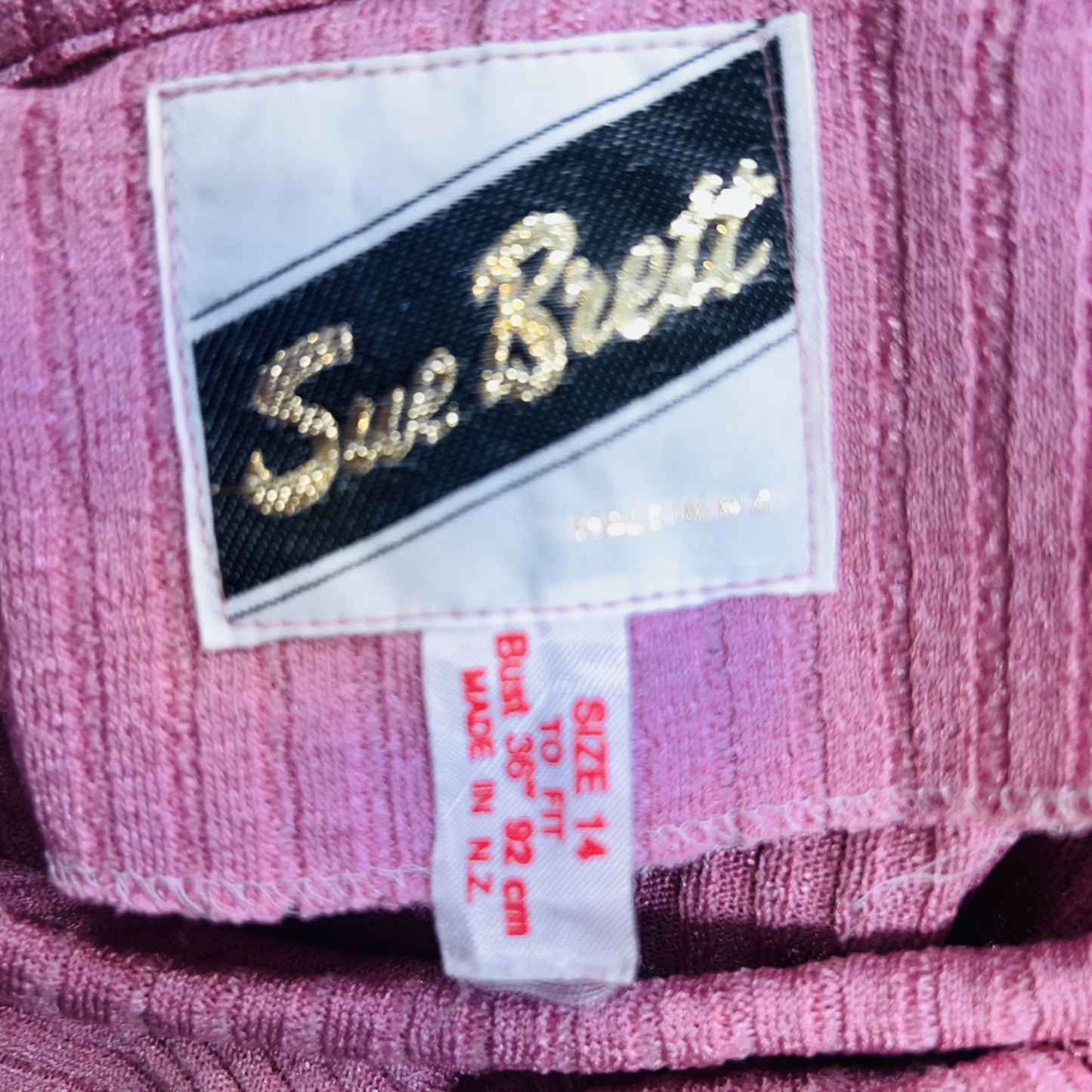 nz vintage / 1970s SUE BRETT / pink dress / s (3860831829103789067)