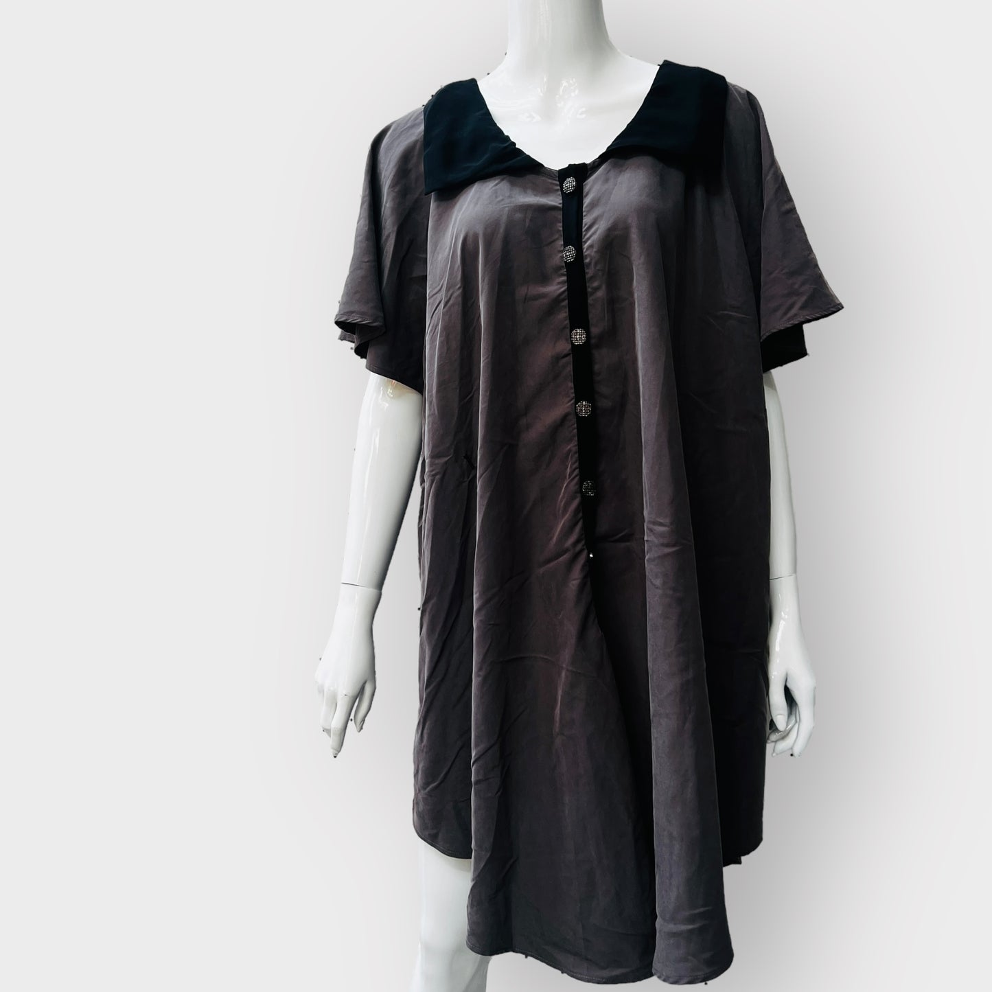 ANNA DENNEHY / handmade pure silk dress / M/L (3860996827644395679)