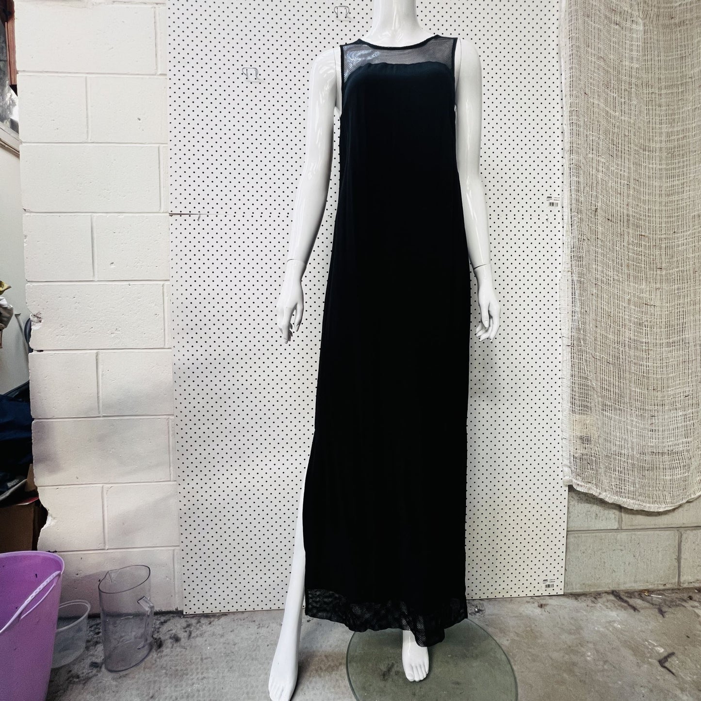 MOOCHI COLLECTION / black + mesh maxi dress / s (3861079908365535044)