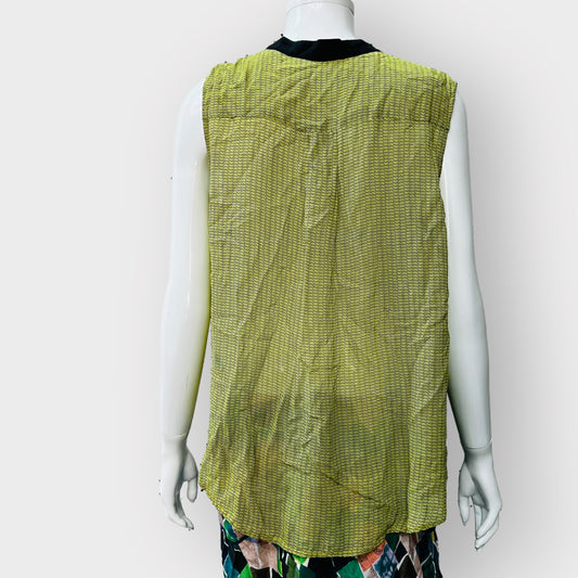 MARCS / 100% silk / sleeveless green shirt / 14 (3861615053553133999)