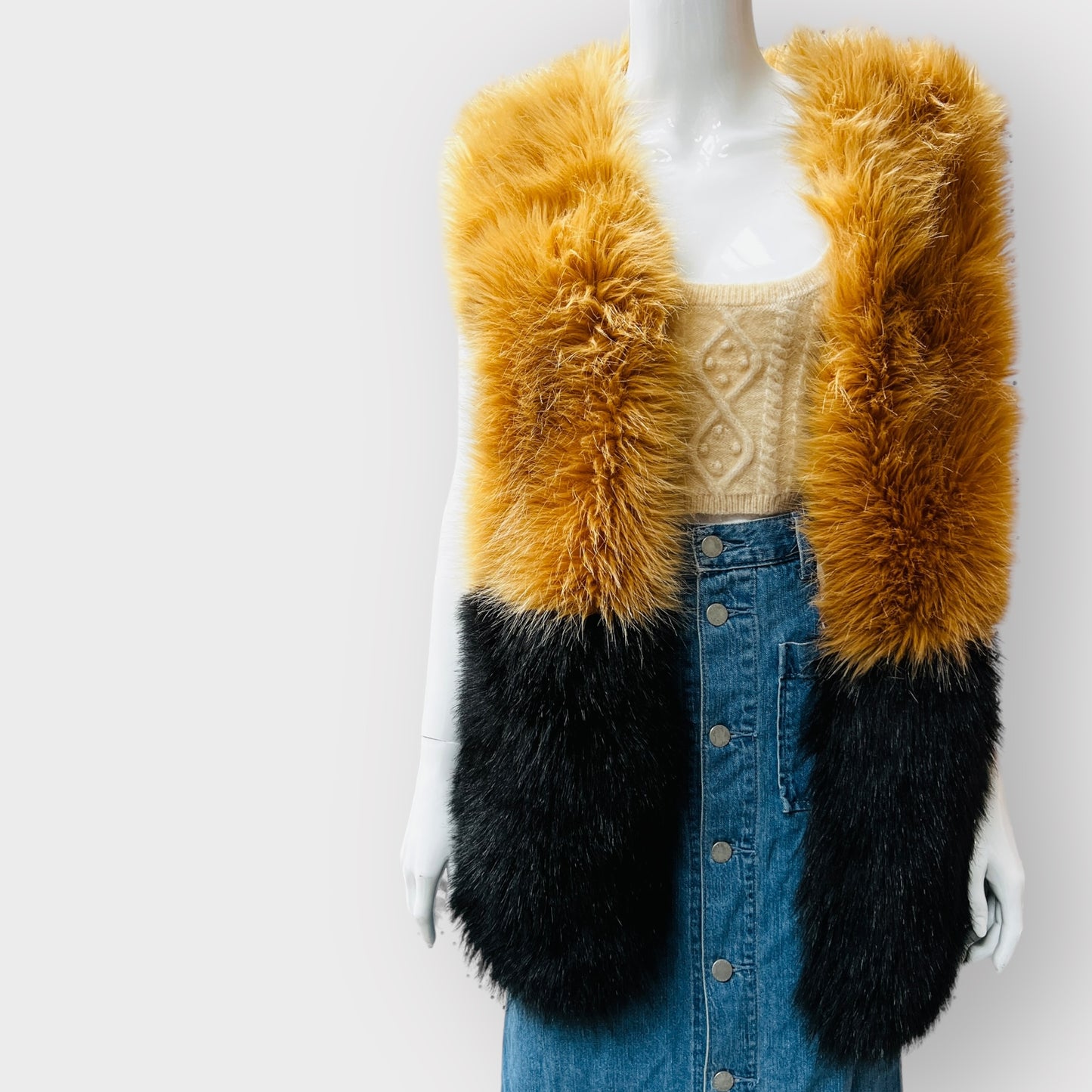 WHAT WOMEN WANT / faux fur vest / M/L (3862307322318853042)