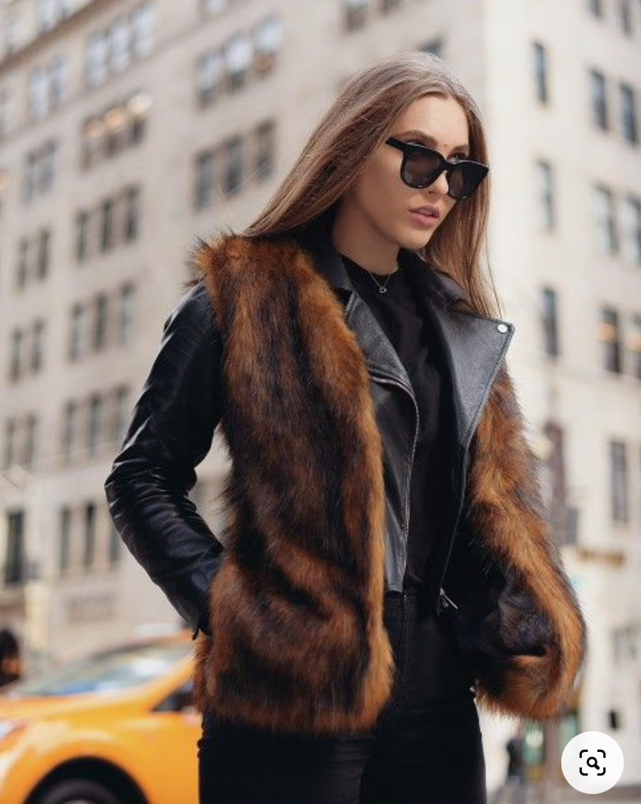 WHAT WOMEN WANT / faux fur vest / M/L (3862403622257767588)
