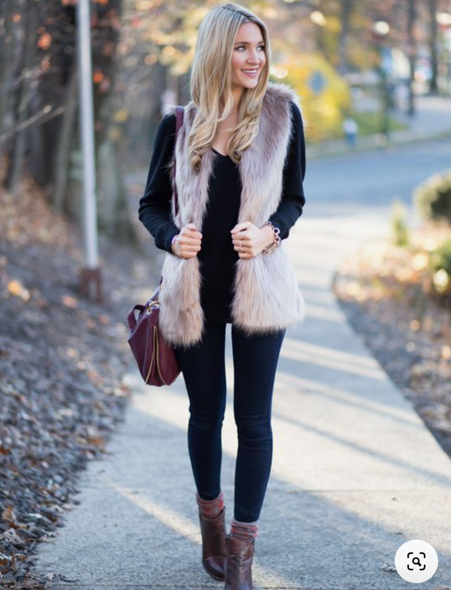 WHAT WOMEN WANT / faux fur vest / M/L (3862403626693561431)