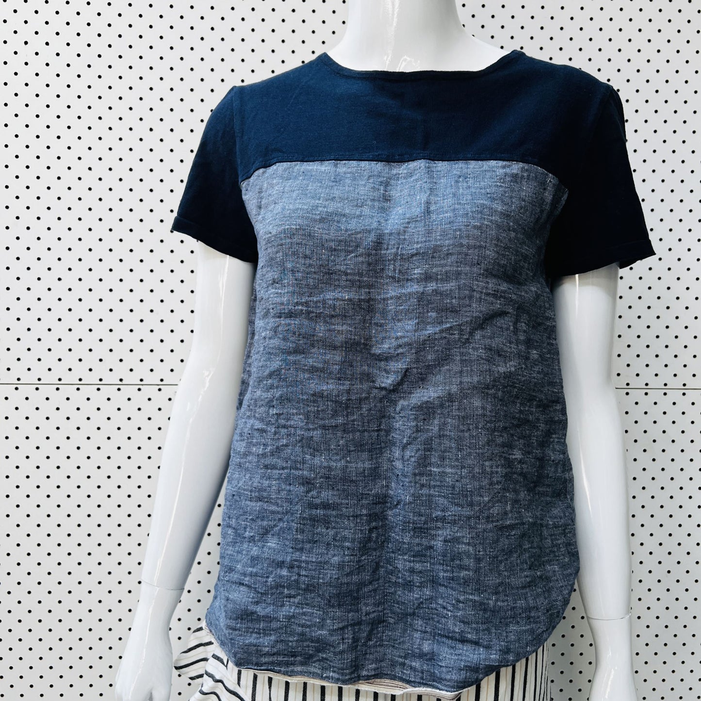 STANDARD ISSUE / linen + knit tee / s / made in nz (3862678447629527384)