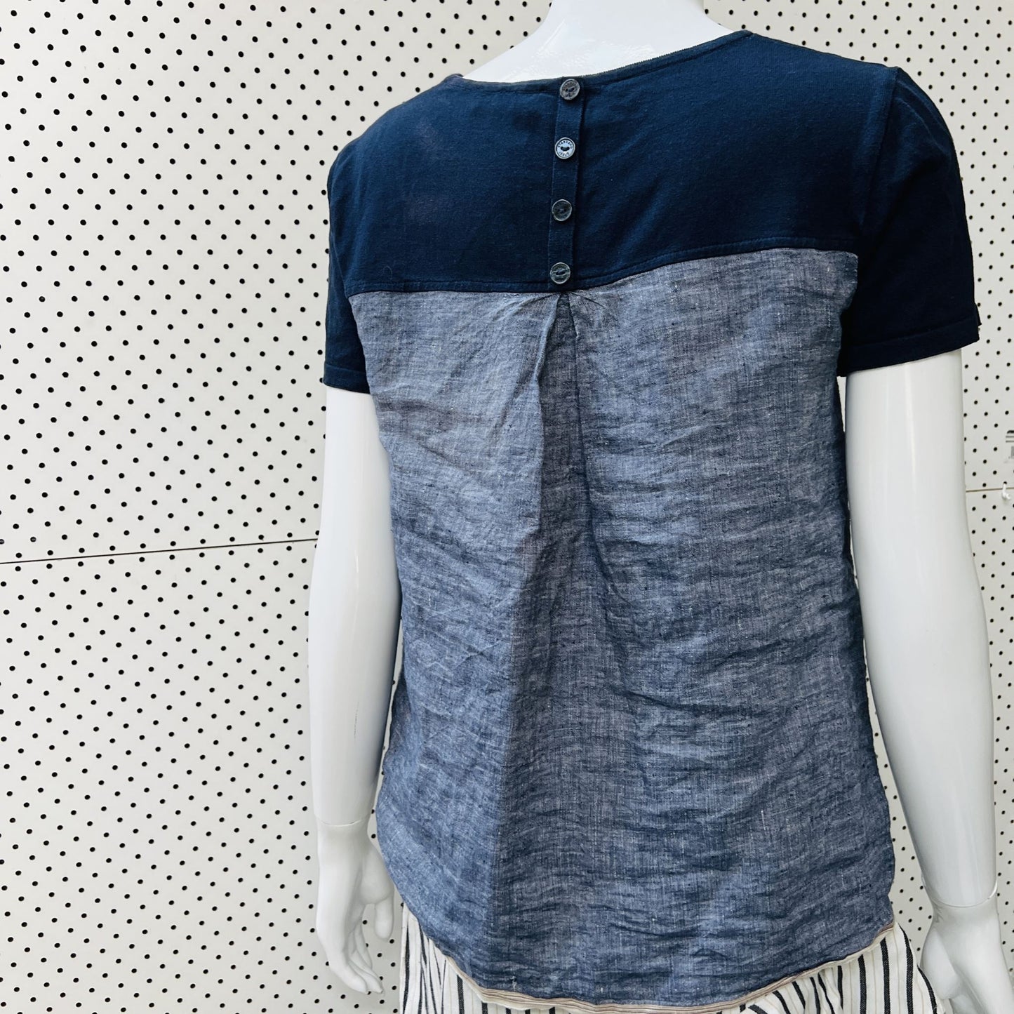 STANDARD ISSUE / linen + knit tee / s / made in nz (3862678478795096564)