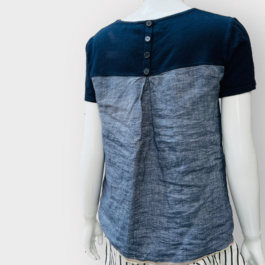 STANDARD ISSUE / linen + knit tee / s / made in nz (3862679748714106401)