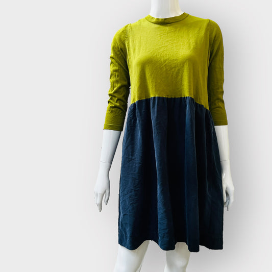 COS / blue + green dress / s (3862762275296632876)