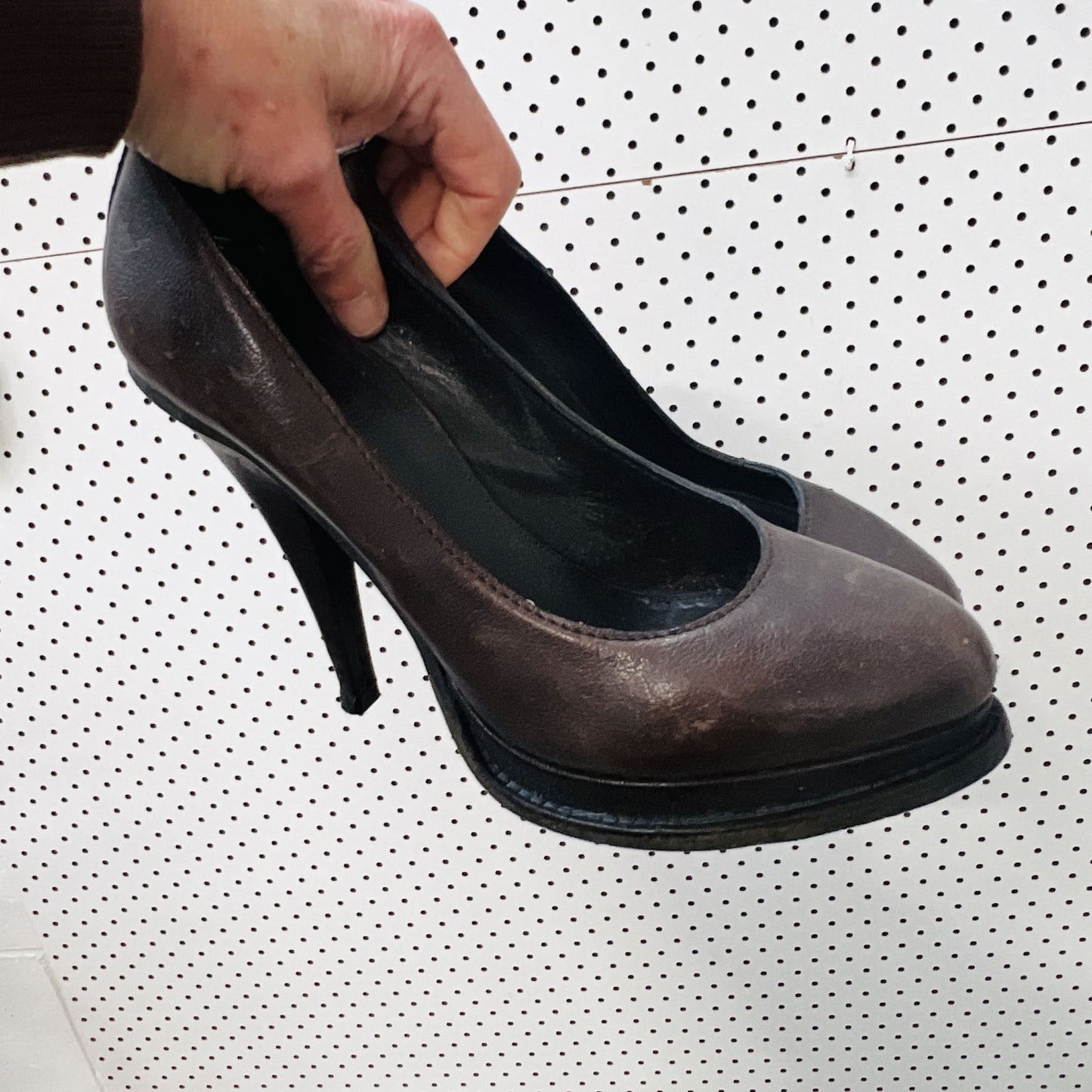 ACNE STUDIOS / brown platform court shoes / 39 (3862897405595463170)