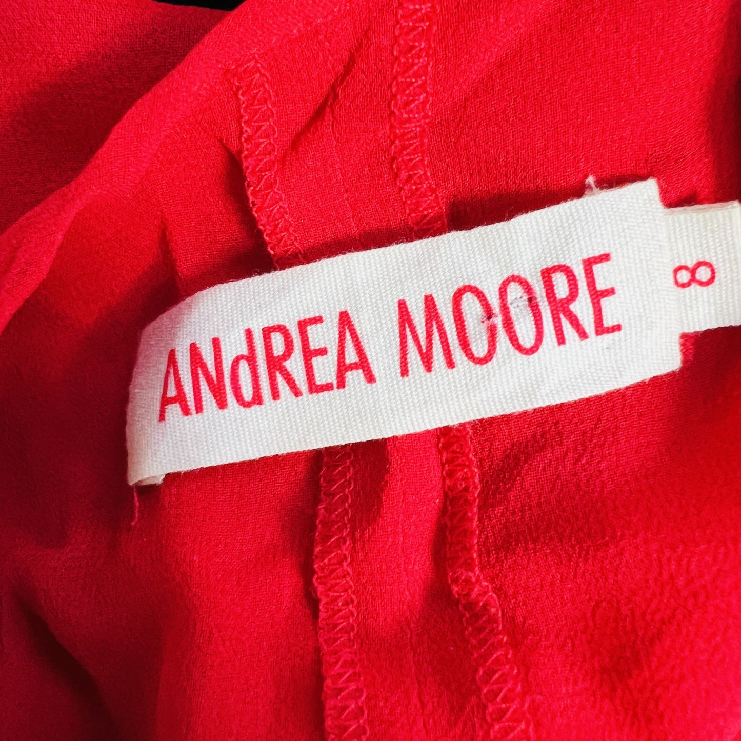 ANDREA MOORE / red silk blouse / s (3862979440891855741)