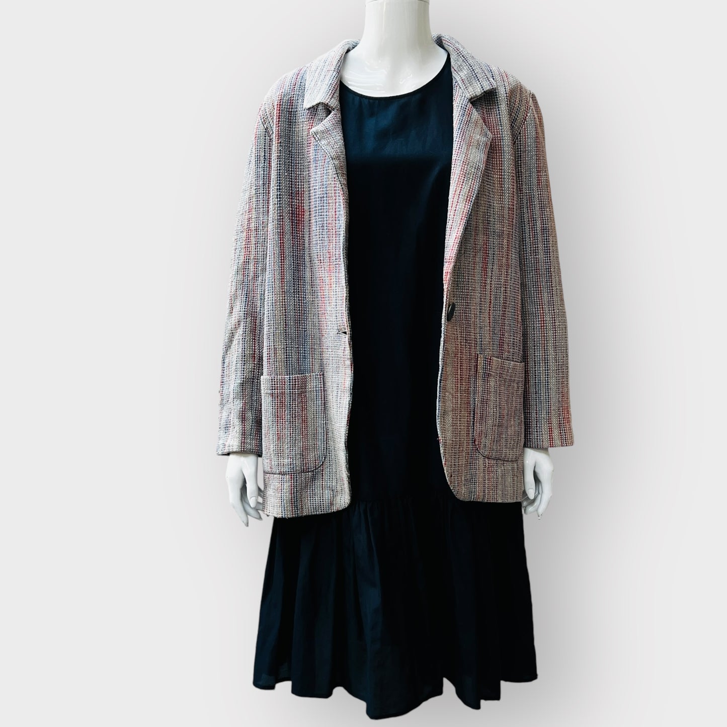 1990s nz vintage / TOP GIRL / woven silk oversized blazer / s (3864629582661704581)