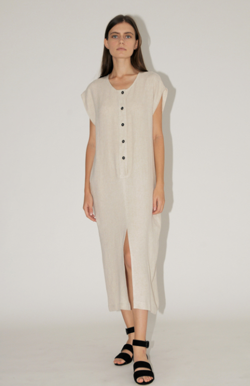 DIARTE / butter cotton midi dress / M (3864631651214670192)