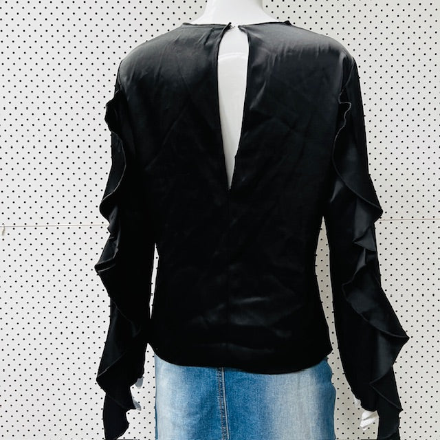 GEORGIA ALICE / thick top with ruffles, silk / s (3867129946894076443)