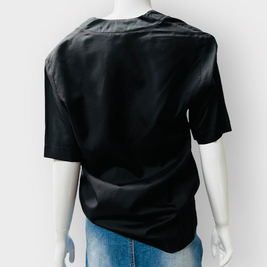 JULIETTE HOGAN / v neck top / 10 / made in nz (3867137280023945807)