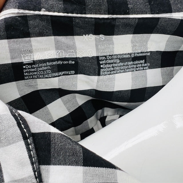 MUJI / plaid cotton shirt / s (3868259931277171157)
