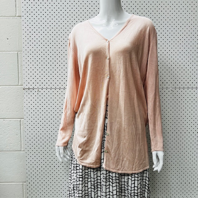 1990s european vintage / blunauta / 100% silk cardigan / s (3868433014283184532)