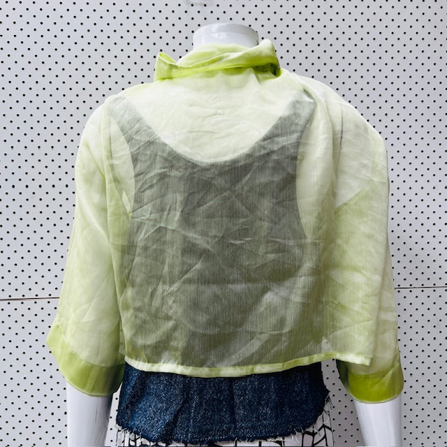 silk / sheer jacket with adjustable ruched collar / s/m (3868433065406964203)