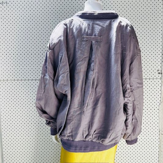 italian vintage / lilac linen bomber / L/XL (3868790432532532415)