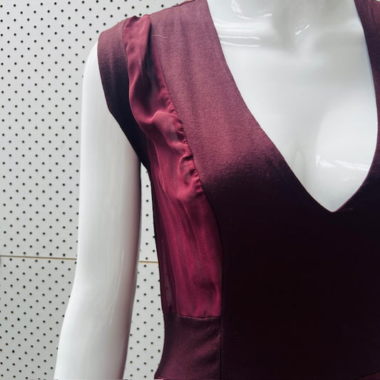 2000s nz vintage / carolyn barker / aubergine dress / s (3868874568040494712)