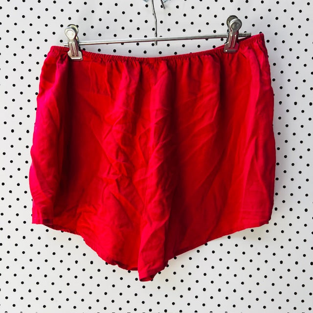 CAITLYN CRISP / pink silk shorts / 10 (3869299522373512256)
