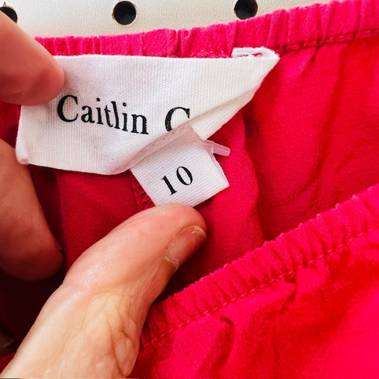 CAITLYN CRISP / pink silk shorts / 10 (3869299524158203165)