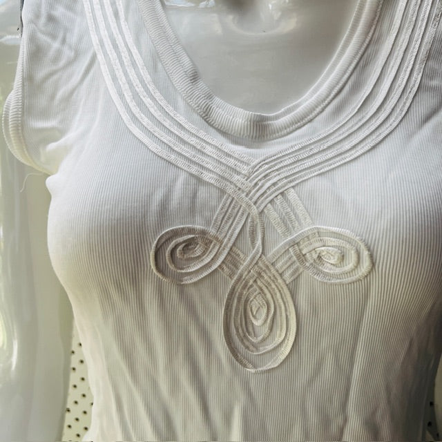 1990s nz vintage / ROSARIA HALL / white sleeveless tank top / s (3869299547536721484)