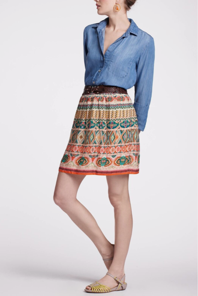 TANVI KEDIA / anthropologie / oroya echo skirt / L (3871454785567819616)
