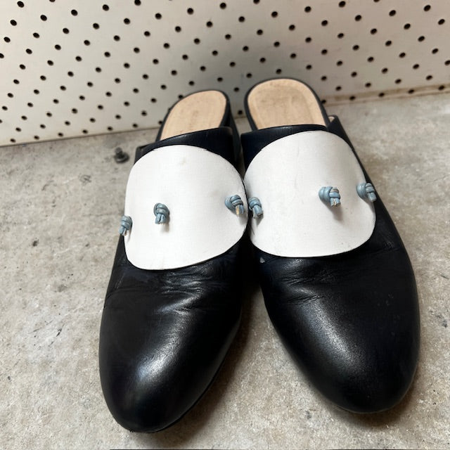 ALPHA 60 / black and white mules / size 39 (3871810458623130965)