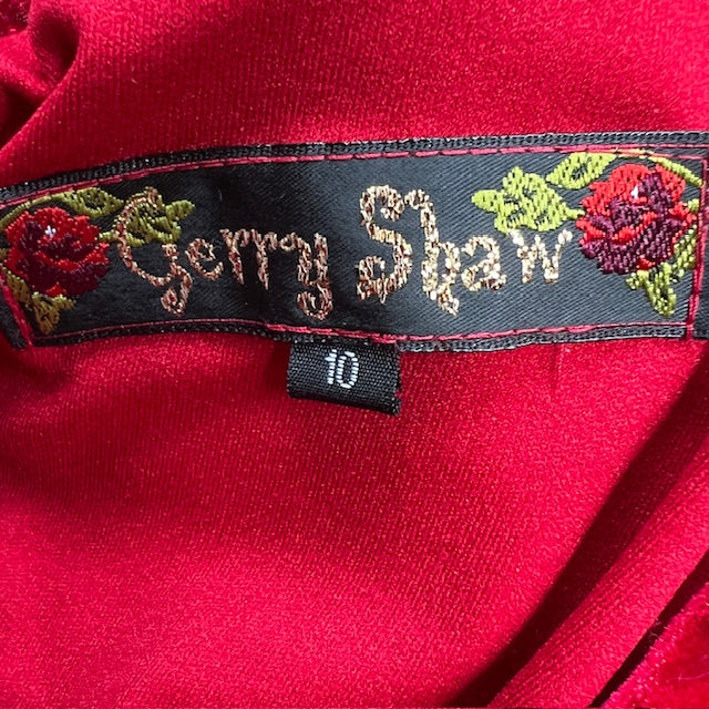 GERRY SHAW / tiered red dress / s (3872149335132298872)