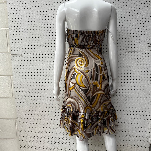 BETTY AND BEAU / strapless silk dress / 8 (3872149344667624258)