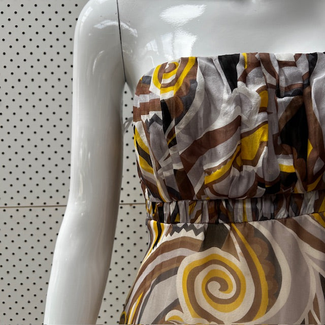 BETTY AND BEAU / strapless silk dress / 8 (3872149348006878738)