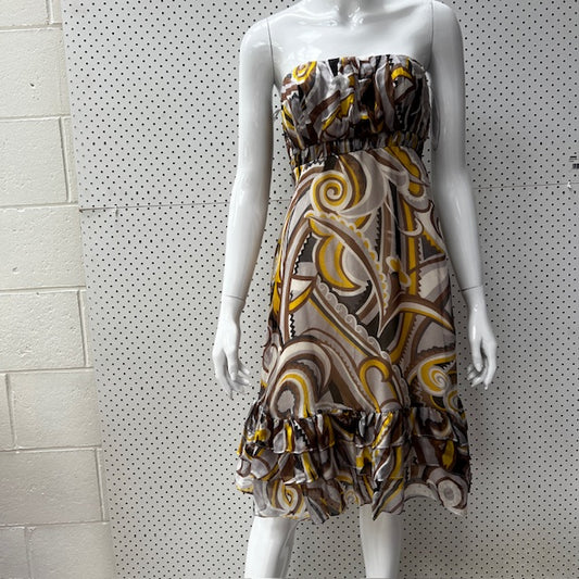 BETTY AND BEAU / strapless silk dress / 8 (3872149349512703145)