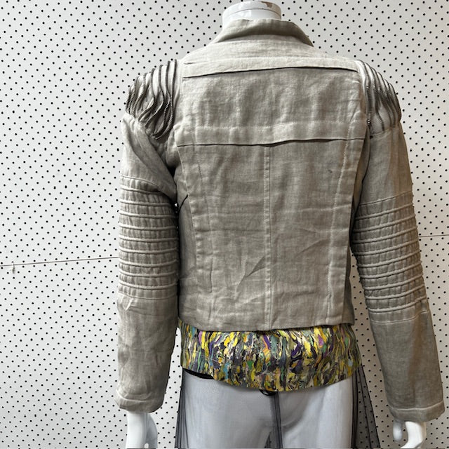 00s nz vintage / MARILYN SEYB / linen jacket / s (3872314186417875602)