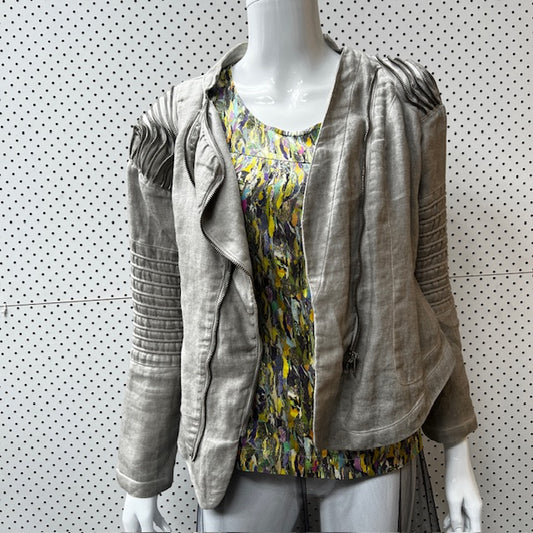 00s nz vintage / MARILYN SEYB / linen jacket / s (3872314190076876726)