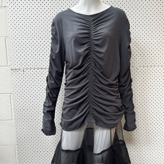MOOCHI / 'ellipse' ruched grey top / 16 / new with tags / $240rrp (3872314248935314382)