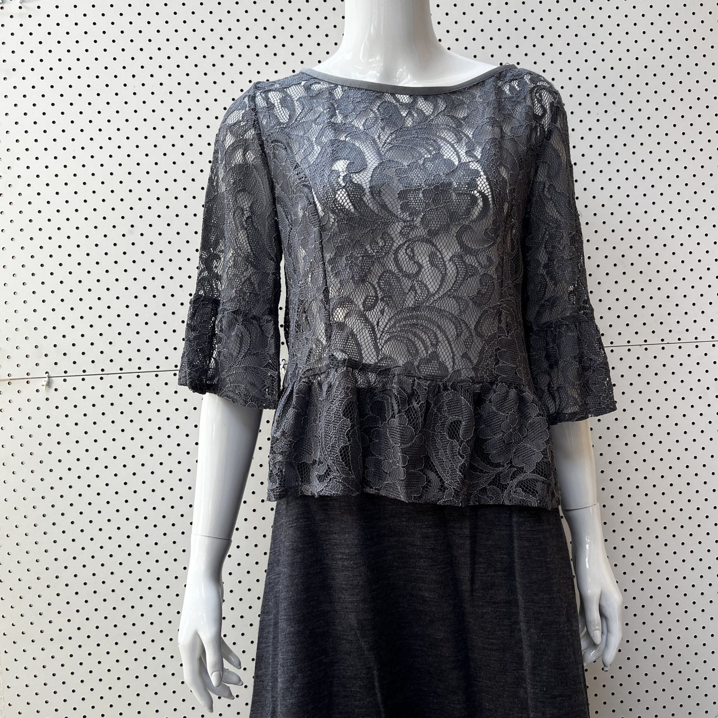 nz vintage / STARFISH / lace top with peplum waist / 10 (3872315089331404963)