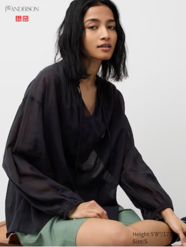JW ANDERSON x uniqlo - / electric blue sheer top / XL (3872343353449205285)