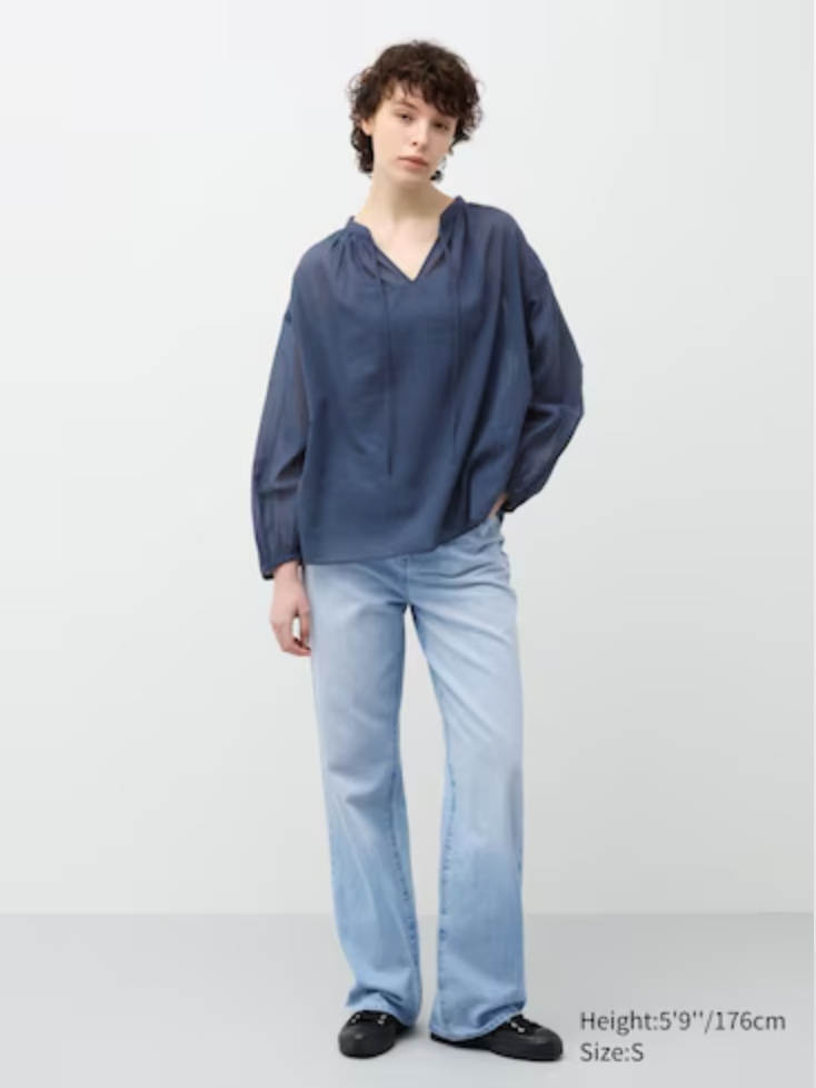 JW ANDERSON x uniqlo - / electric blue sheer top / XL (3872343360133230607)