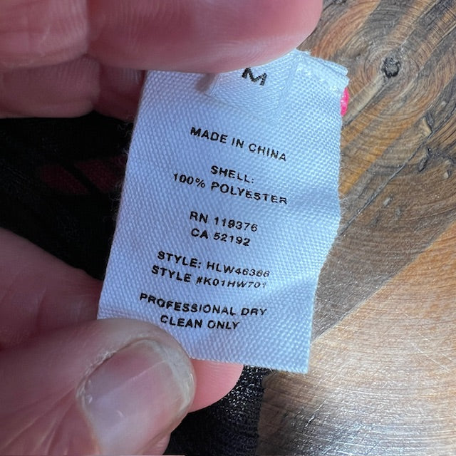 HELMUT LANG / sheer ribbed top with pink piping / small (3872394310259304094)