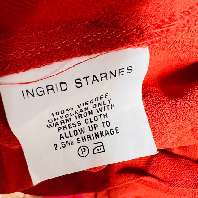 INGRID STARNES / red dress / made in nz / s (3872502144239551219)