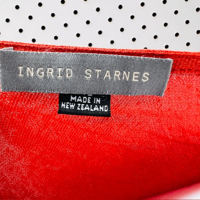 INGRID STARNES / red dress / made in nz / s (3872502148713578634)