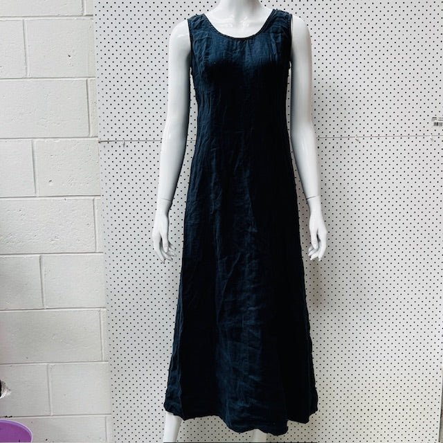 1990s aussie vintage / EQUIPMENT / long linen dress / s / made in australia (3872502262040665413)