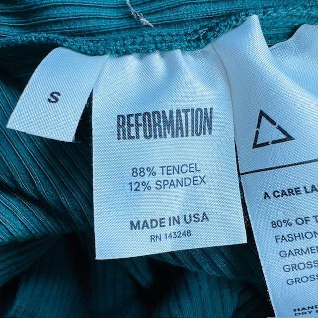 REFORMATION / lucio green body con dress / made in usa / s (3872502283989366969)