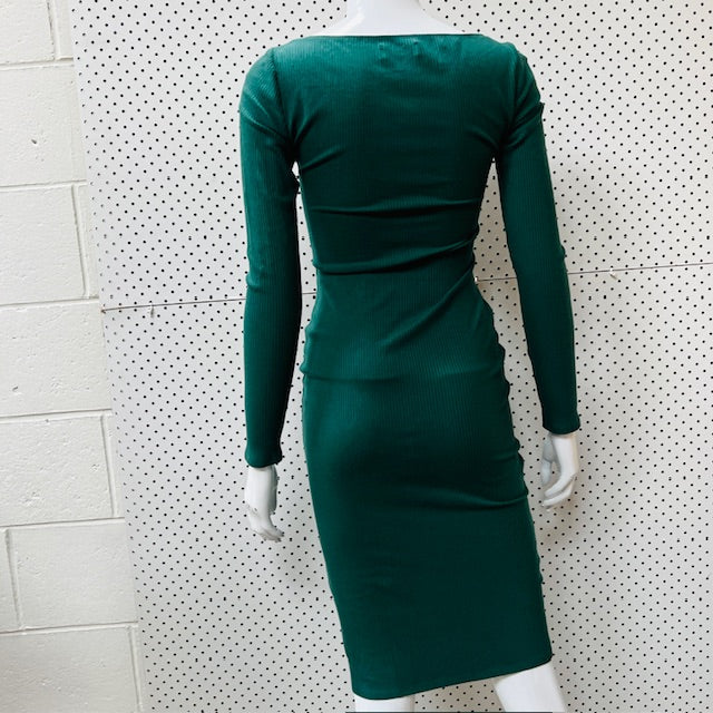 REFORMATION / lucio green body con dress / made in usa / s (3872502285489668954)